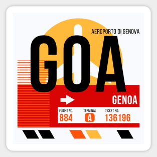 Genoa (GOA) Airport // Sunset Baggage Tag Sticker